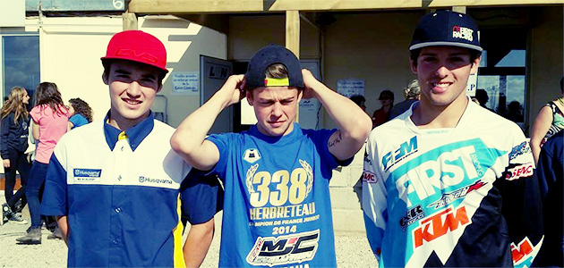 David HERBRETEAU,Champion de France Junior 2014, au centre, avec Anthony BOURDON (à droite), son dauphin et Mathys BOISRAMÉ, troisième (à gauche).